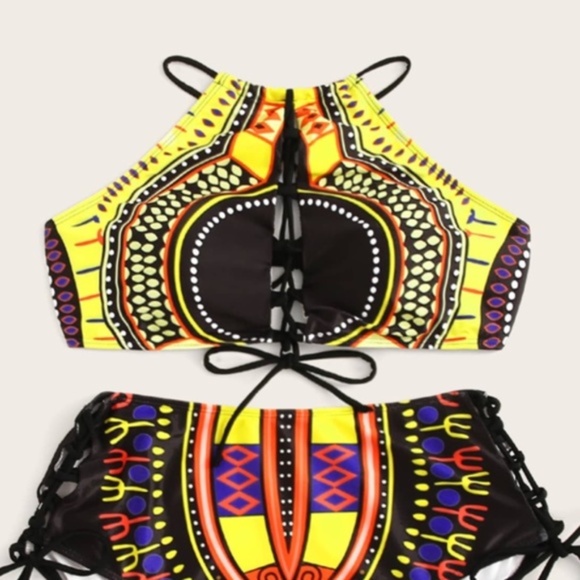 Tribal Neon Bikini -Plus Size - Picture 5 of 9